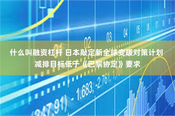 什么叫融资杠杆 日本敲定新全球变暖对策计划 减排目标低于《巴黎协定》要求