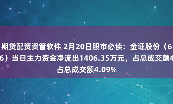 期货配资资管软件 2月20日股市必读：金证股份（600446）当日主力资金净流出1406.35万元，占总成交额4.09%