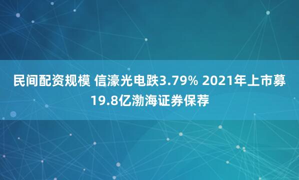 民间配资规模 信濠光电跌3.79% 2021年上市募19.8亿渤海证券保荐